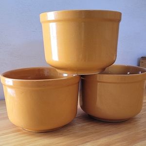 SET OF 3 "Pier 1" Mustard Yellow soup bowls, ice cream bowls, dip bowls